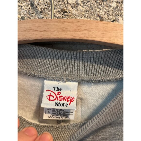 Vintage Disney Store Mickey Mouse Embroidered Gray Sweatshirt L - Picture 6 of 10